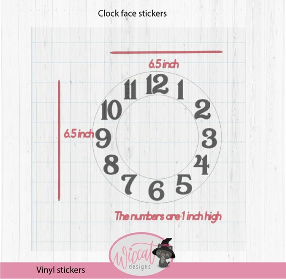 Clock Face Numbers Vinyl Stickers Big Numbers 3 6 9 and 12 Etsy Australia