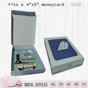 Deluxe Geldkartenbox SVG Set | 2 Exquisite Designs | Kartenbox mit Sichtfenster | Geschlossene Sparkarten-Dose | 3D Papiermodelle | Passend für 10 x 12 cm Karten