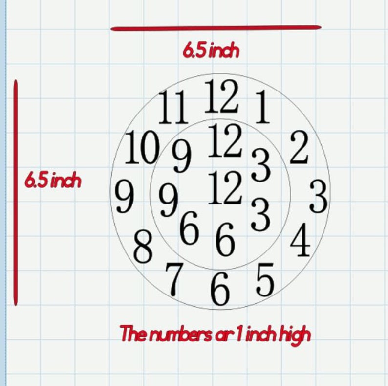 Full Clock Face Number Set Clock Number Sets Vinyl Number Etsy Australia