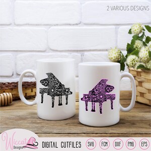 Doodle-Klavier-Design, Musiknoten-Schnittdatei (svg, dxf, png, eps)