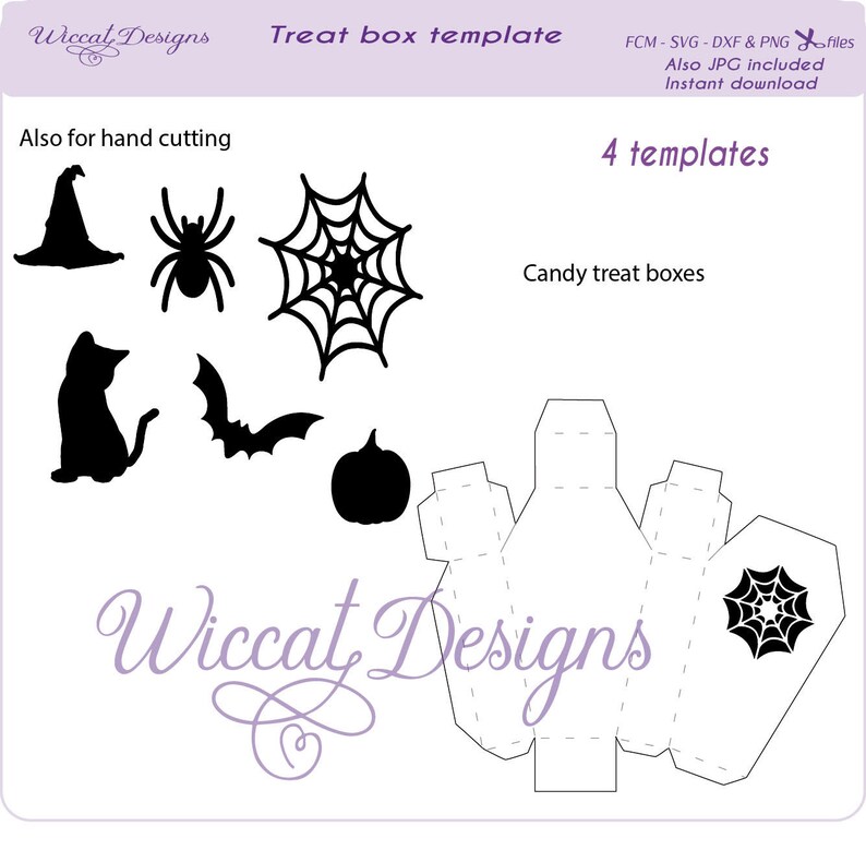 Halloween candy box svg candy coffin Template treat box | Etsy