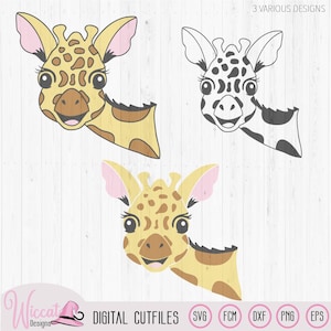 Adorable Giraffe Face , svg File for Whimsical Crafts & Projects Digital SVG Cut File, Giraffe face SVG, zoo animal SVG,