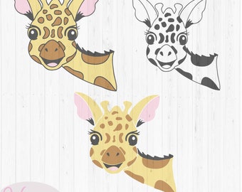 Get a Laugh with this Cute Giraffe Face Digital SVG Cut File, Giraffe face SVG, zoo animal SVG,