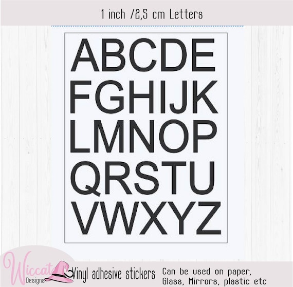 1 Inch Modern Letters, Alphabet Stickers, Letter Stickers, Divider Letters, Abc  Stickers, Individual Letters, Vinyl Letters 