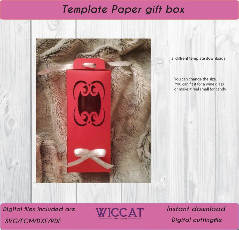 Download Wine Gift box svg small tall box glass package paper box ...