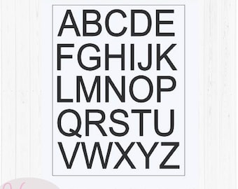 Alfabet abc letter stickers, stickervel, modern vinyl letters, getallen,  Abc, kleine letters, planners, scrapbook, journals, glazen
