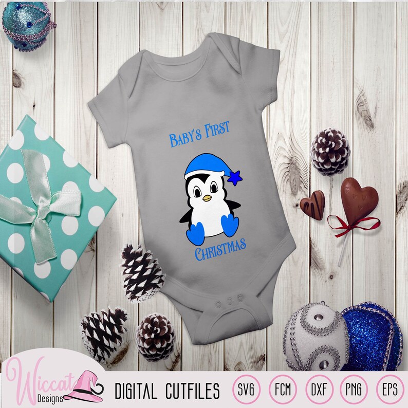 Download Boy Christmas penguin svg Baby boy penguin svg dxf cut | Etsy