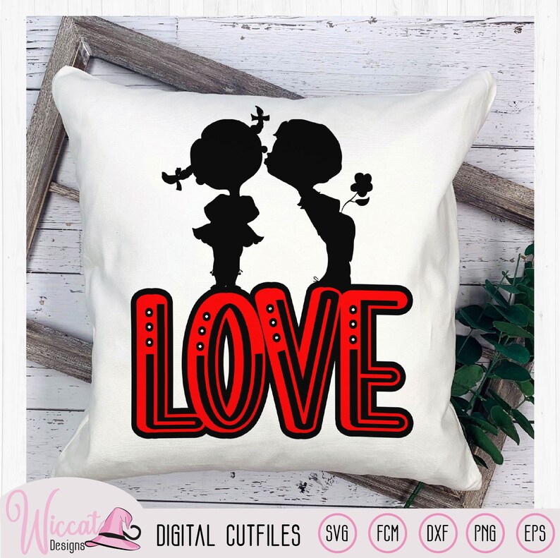 home decor vinyl craft vector illustration scanncut love pillow Cute young love couple silhouette valentine sign Cricut plotter file
