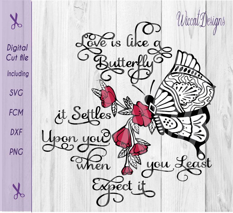 Vlinder svg bloemen svg quote svg valentijn svg liefde | Etsy