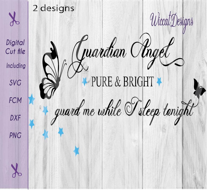 Download Nursery Guardian Angel wall quote svg lullaby decor baby ...