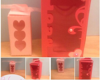 Wine Glass Gift Box: Paper Craft Template (Small Tall, Window Cutout)