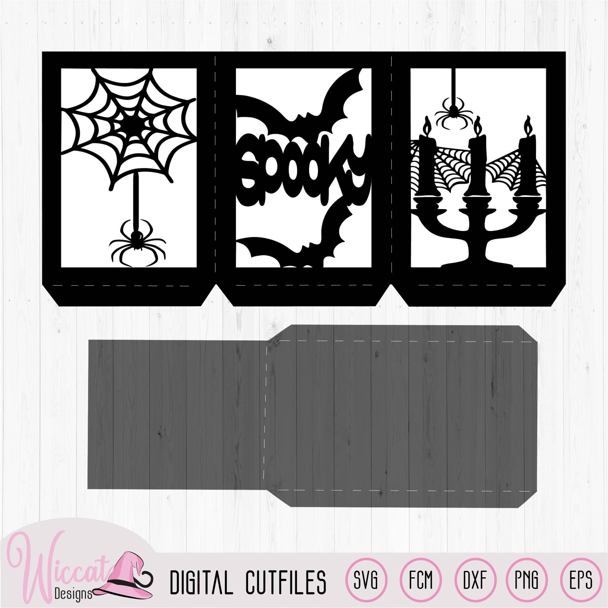 Spooky Halloween Lantern, Paper Diy Lantern for Die Cutting, Candles ...