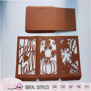 Plantilla de farol de otoño, hojas de calabaza recortadas (SVG, DXF, FCM) imagen 9