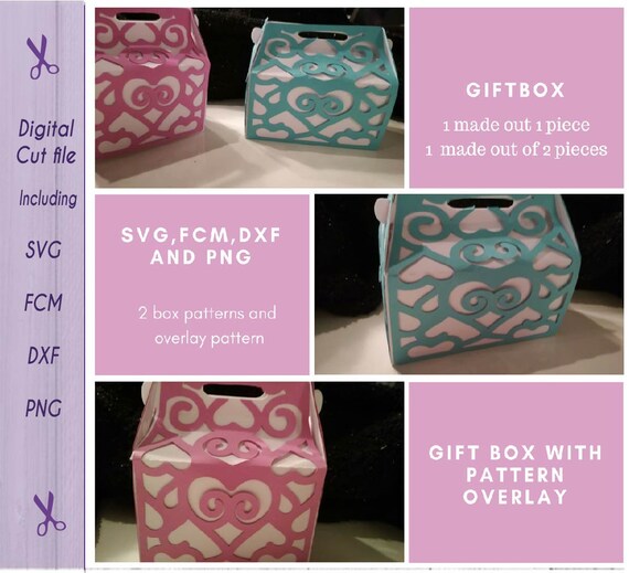 Download Box svg favor box svg Wedding favor svg Gift box with | Etsy