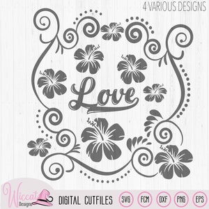 Summer hibiscus beach file, quote cut file, flower Bag svg, cricut swirl file, vinyl cut file, pillow design svg, girls gift svg, Scanncut image 6