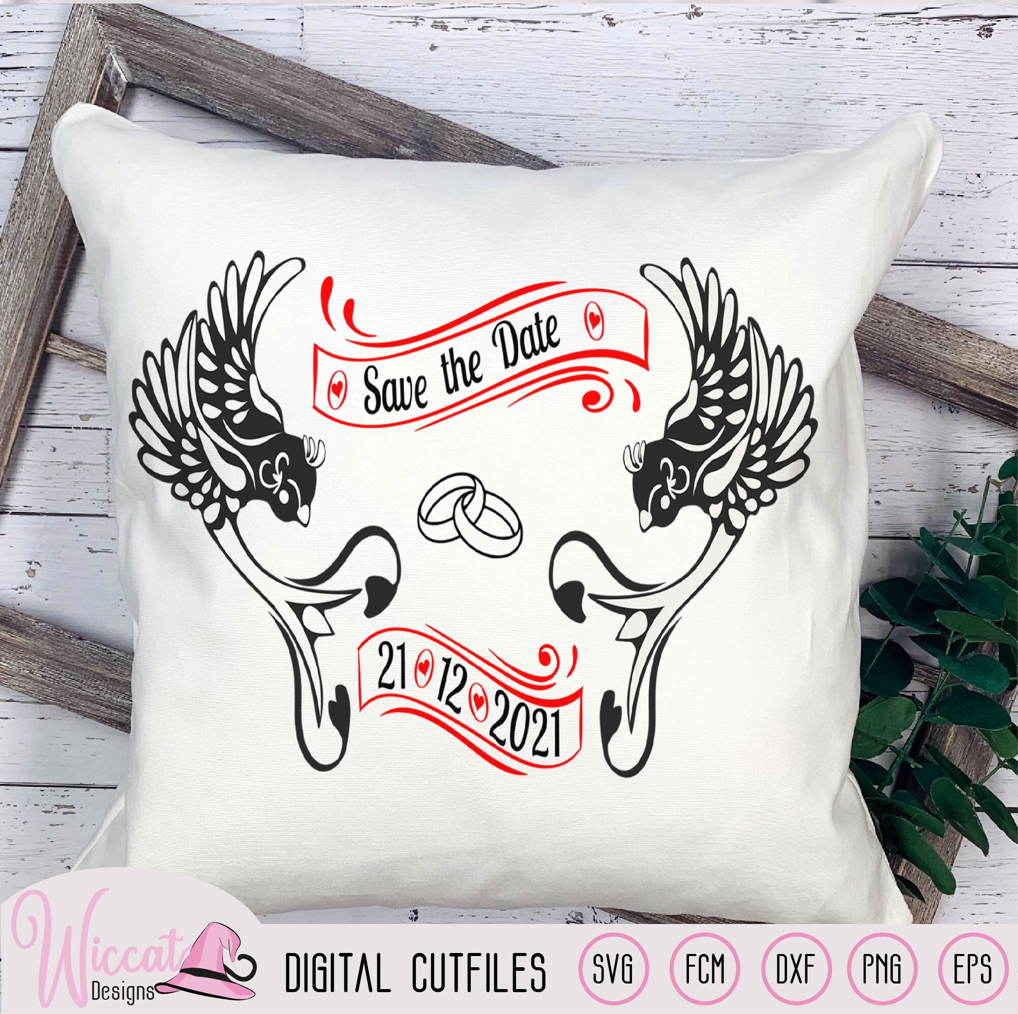 Download Banner With Pigeons Save The Date Wedding Banner Engagement Etsy