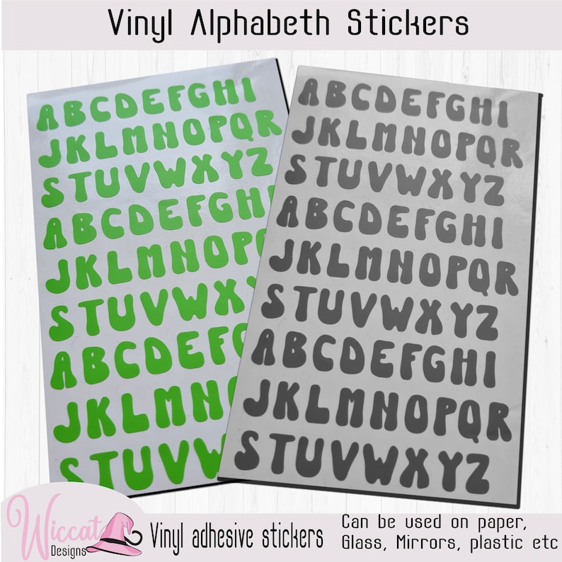 Retro letter sheet, bold funky letters, Groovy letter stickers, Alphabet stickers, vinyl letters, individual letters, image 8