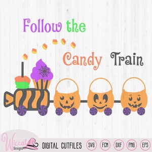 Halloween snoep trein, Halloween dxf, spookje svg, romper svg, scanncut heks, Halloween cut file, t shirt halloween, digitaal bestand