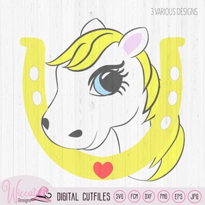 Girl Animals SVG Pack with Cute Pony and Horse Face Graphic - Vinyl Craft and Plotter File, vinyl craft, coloring page