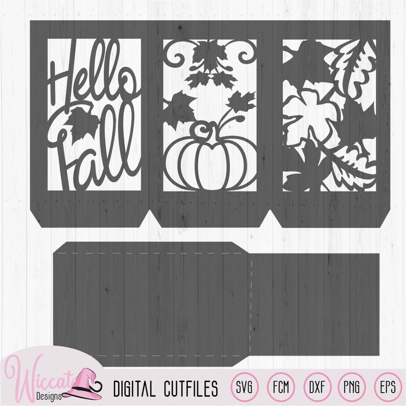Plantilla de farol de otoño, hojas de calabaza recortadas (SVG, DXF, FCM) imagen 6