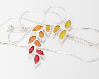 Unique Handmade Momiji Necklace Sterling Silver