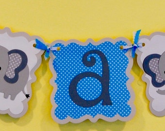 Elephant It's A Boy Baby Shower Banner. Colors can be Customized