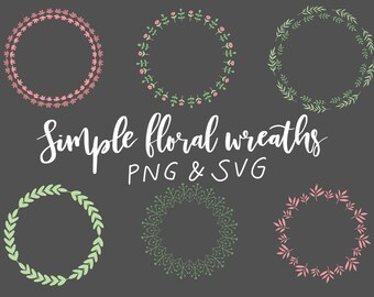 FLORAL WREATHS, hand-drawn wreaths, doodle clipart, drawn wreaths, png, svg, vector wreaths, wedding, cute wreaths, wreaths, flower, simple