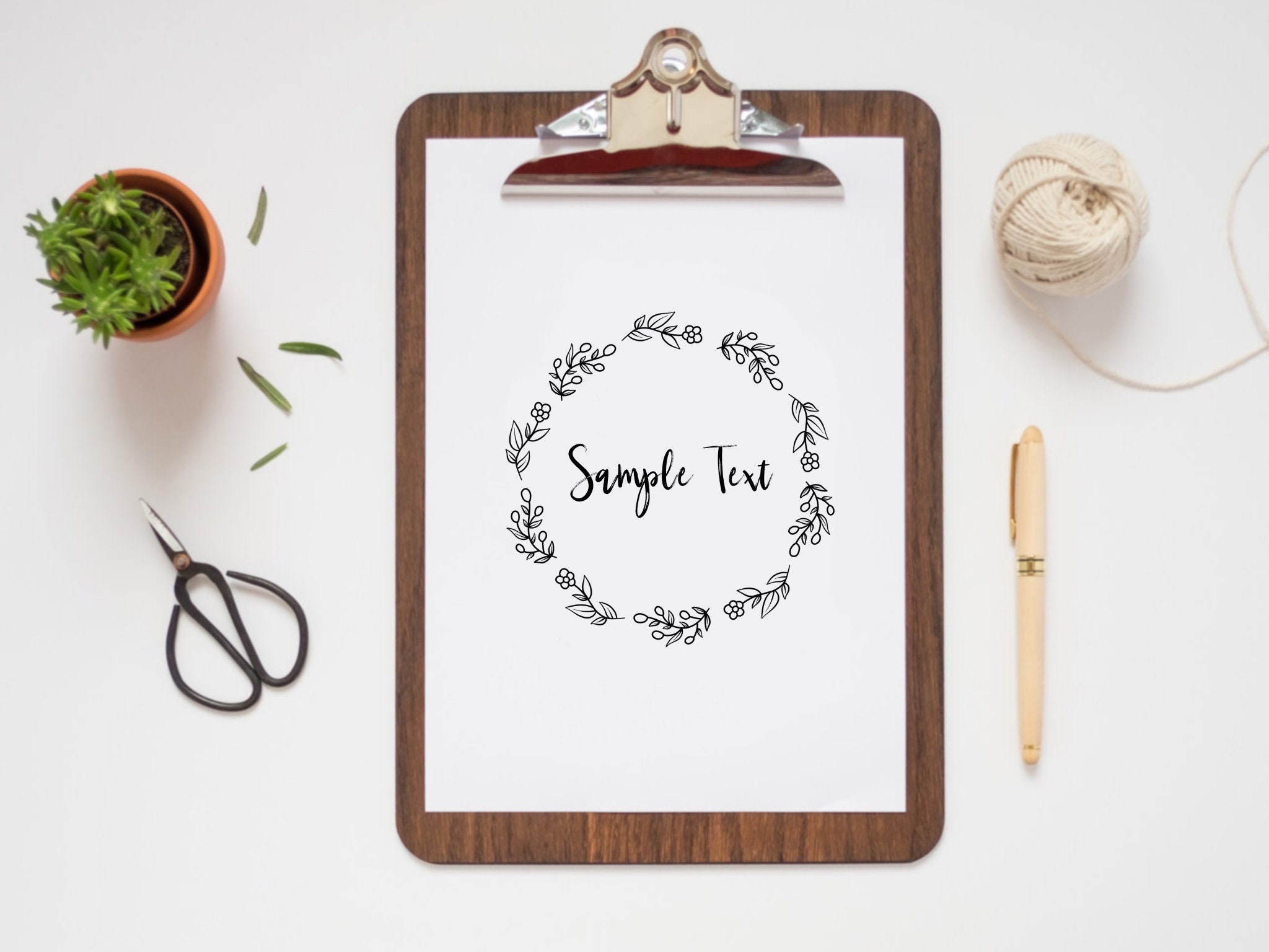 FLORAL WREATHS Hand-drawn Wreaths Doodle Clipart Floral - Etsy