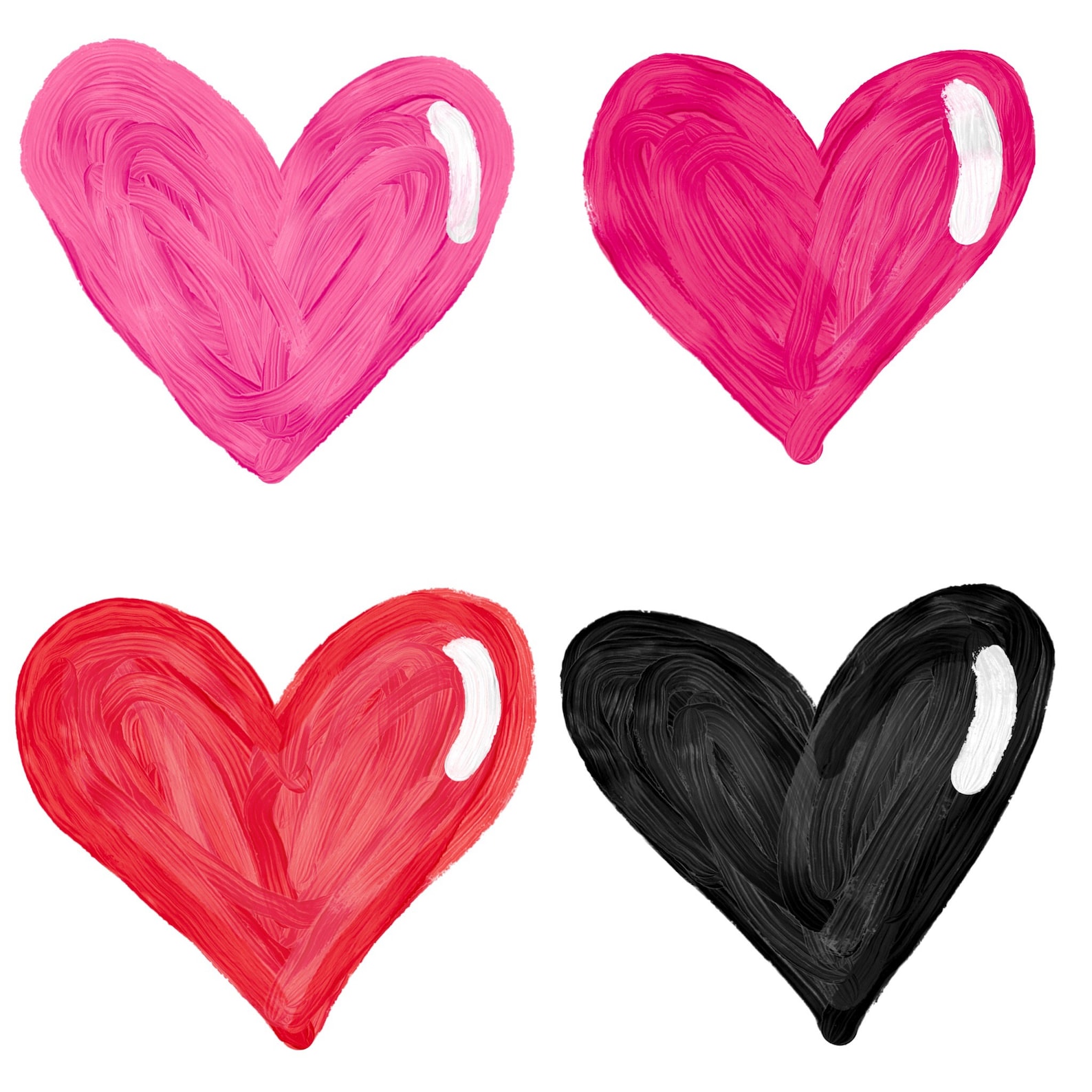 PAINTED HEART CLIPART Clip Art Cute Doodles Clipart Etsy