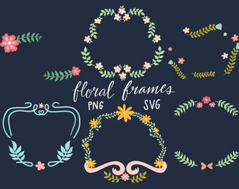 FLORAL WREATHS, hand-drawn wreaths, doodle clipart, drawn wreaths, png, svg, vector wreaths, wedding, cute wreaths, wreaths, flower frame