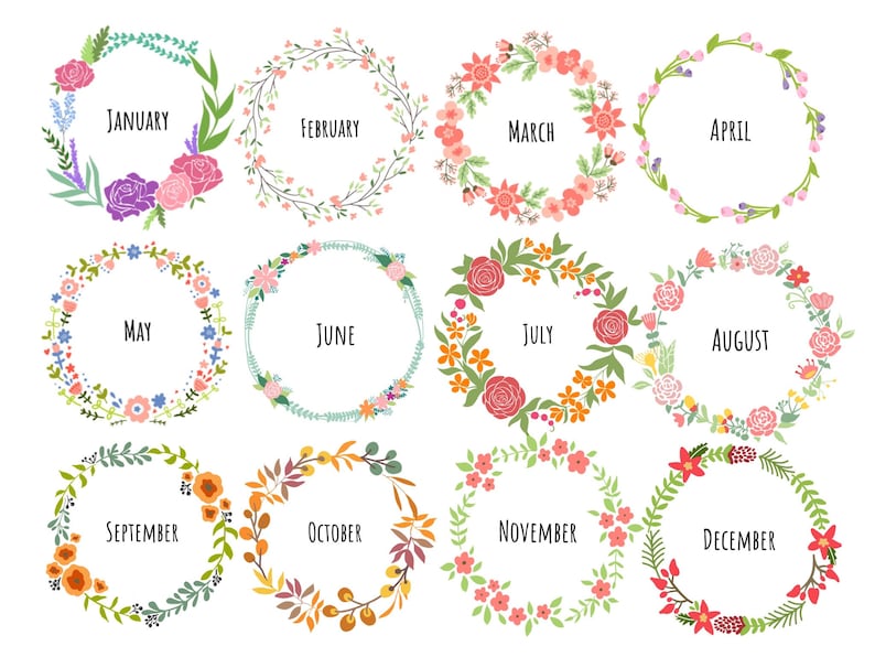 JOURNAL MONTHLY COVERS Wreath Monthly Bullet Journal - Etsy