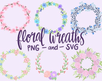 FLORAL WREATHS, hand-drawn wreaths, doodle clipart, drawn wreaths, png, svg, vector wreaths, wedding, cute wreaths, wreaths, flower frame