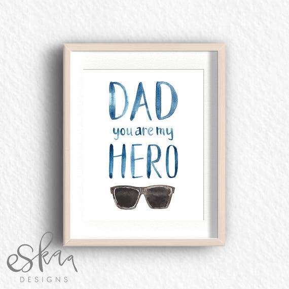 My Hero Personalised Father/'s Day Art Print for Dad