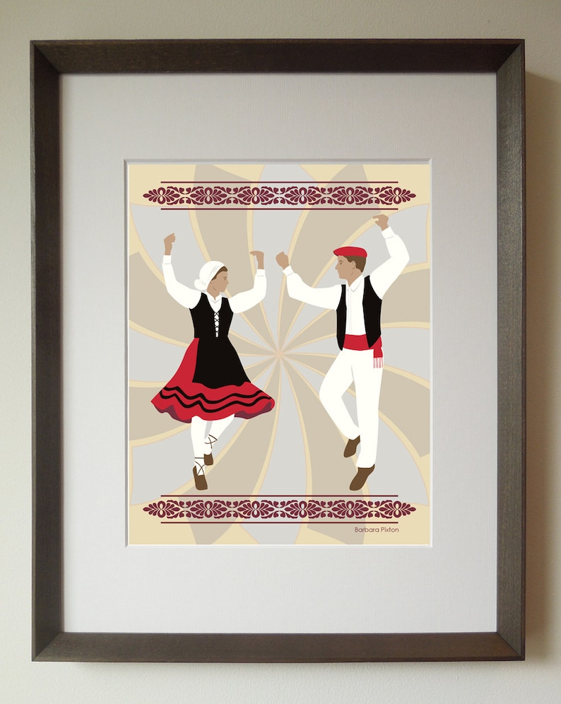 Basque Folk Dancers Fine Art Print image 1