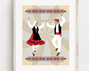 Basque Folk Dancers Fine Art Print