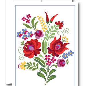Hungarian Folk Design Red Peppers Greeting Card