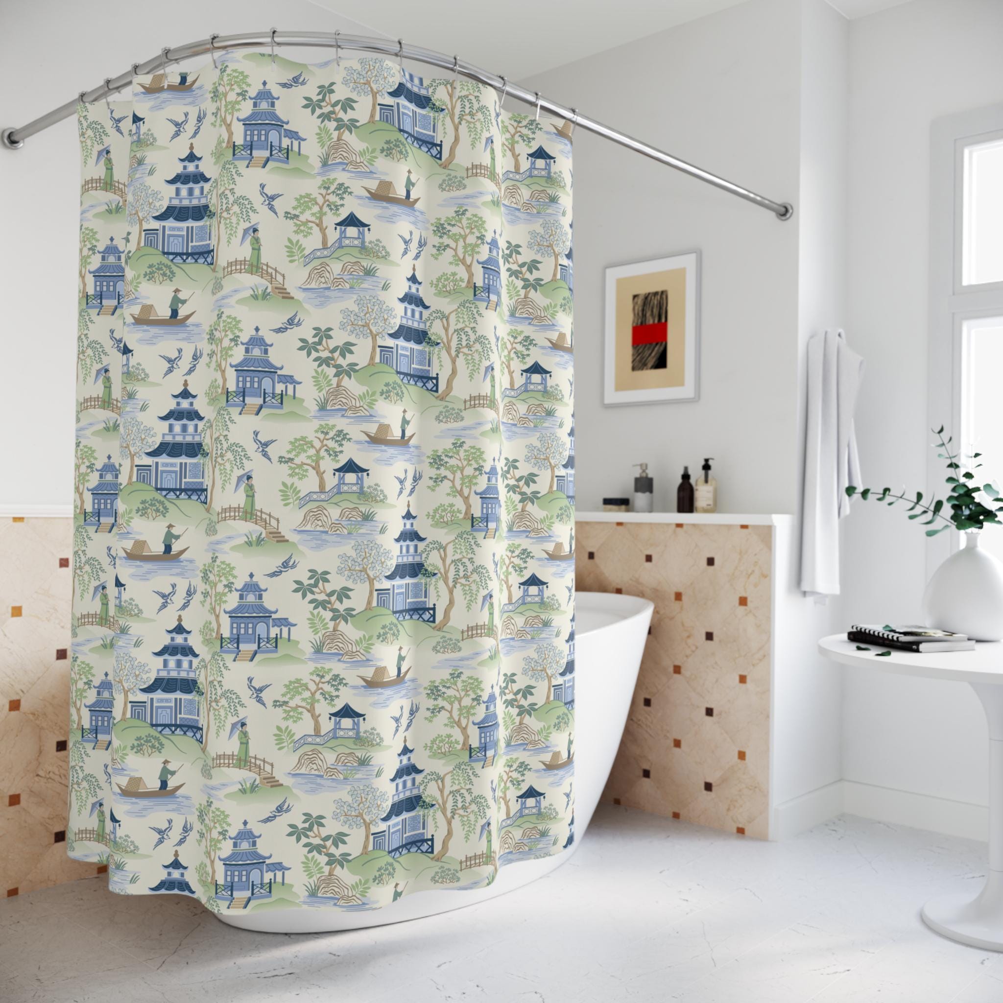 Chinoiserie Shower Curtains - Etsy