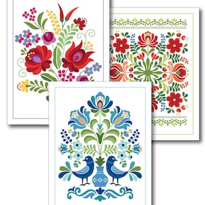 Hungarian Folk Designs: Set of Six Cards