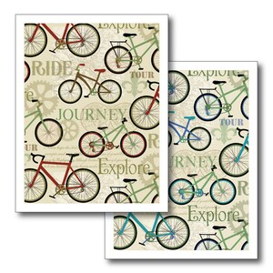 Set van zes wenskaarten: fietstocht