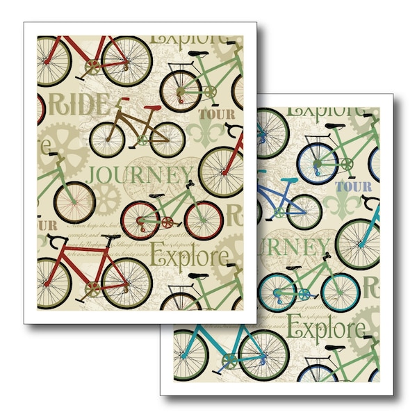 Set of Six Greeting Cards: Bicycle Tour