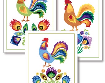 Set of six greeting cards