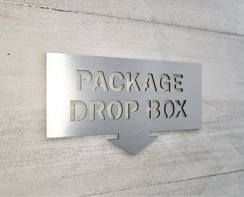 Package Drop Box Sign With Arrow. Please Leave Packages in the Etsy