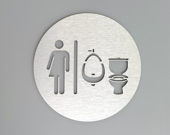 Letrero de baño para todos los géneros con símbolo de orinal. Letreros de baño. Aseo unisex. Señalización de oficina. Señalización comercial.