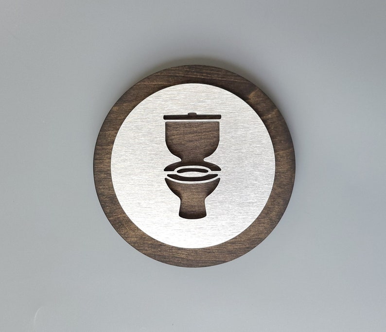 Restroom sign. Toilet symbol. Gender neutral bathroom signage. Male and Female toilet. WC. image 1