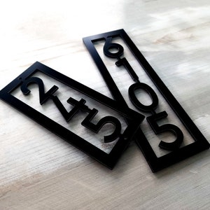 Vertical Number Signs. Custom Vertical Number Plaque. Modern Apartment ...