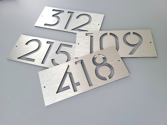 Bold apartment numbers. Door numbers for hotel rooms. Apartment number sign. Address plaque. Modern house numbers.
