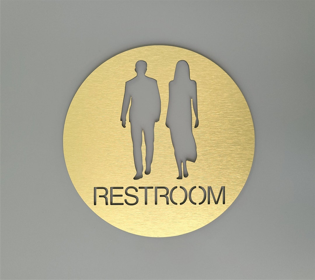 Contemporary Bathroom Sign. Restroom Sign. Male Female Toilet. All ...