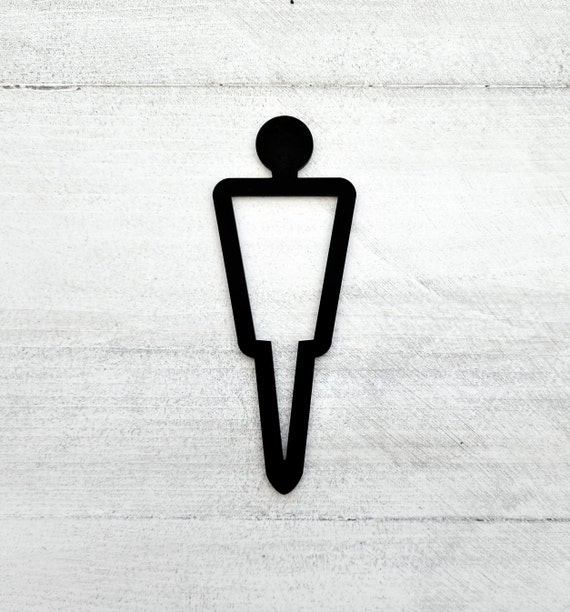 Male symbol for restroom door. Male bathroom door signs. Men restroom sign. Man symbol cutout. Fitting room signs.