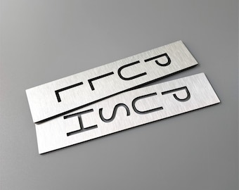 PUSH and PULL door signs. Set of 2 Push/Pull metal stickers. Push Pull business entrance signs.