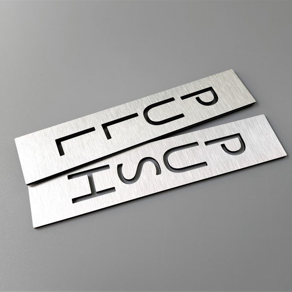 PUSH and PULL door signs. Set of 2 Push/Pull metal stickers. Push Pull business entrance signs.